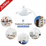 Retractable 42 Inch Bladeless LED Ceiling Fan Indoor Remote Control