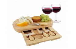 China High Durability Bamboo Cheese Board Set 3.5CM Thickness With 4 Cheese Knives supplier