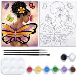 Butterfly Girl Cotton Pre Drawn Painting Canvas Kits For Adult Valentine Gifts for sale