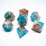 Gold Foil Resin Dice Set Digital Multi -Faceted Table Game #Rpg#Dnd#Coc for sale
