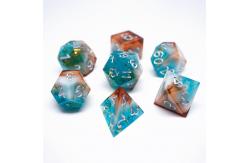 China Gold Foil Resin Dice Set Digital Multi -Faceted Table Game #Rpg#Dnd#Coc supplier