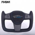 Matte Carbon Fiber Smooth Leather Steering Wheel Tesla Model 3 Y X S for sale
