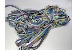 China Rainbow Reflective Piping Fabric Strip Edging Braid Trim Sew On Garments supplier