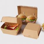 Biodegradable Burger Box Food Grade Customized Logo Fast Food Packaging Box for sale