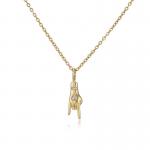 ODM 18k Gold Chain Necklace Handsome Love You Unisex Gold Middle Finger Necklace for sale