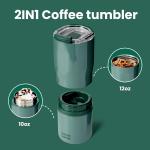 13.5 Ounces 2 In 1 Double Section Mugs Insulated Tumblers With 2 Lids For Beverages for sale