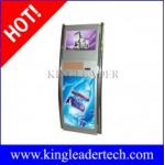 Self serve ticketing kiosk with SAW touchscreen and two stainless steel poles for sale