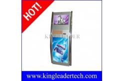 China Self serve ticketing kiosk with SAW touchscreen and two stainless steel poles supplier