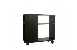 China Black Walnut Wooden Occasional Tables Two Shelves Storage With Movable Wheels supplier