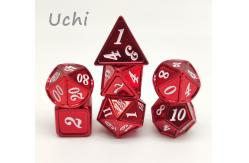 China Neat Sharp Edges Metal RPG Dice 7 Piece Set Polyhedron Hand Poured supplier