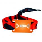 Customized 13.56Mhz NFC Tag Wristband Woven RFID Wristbands For Events for sale