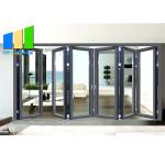 Aluminum Bi Folding Accordion Door With Double Glass For Balcony for sale