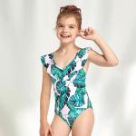 Backless Girls One Piece Swimming Suits Cute Printed for sale
