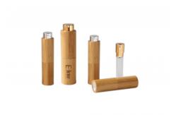 China Small Glass Twist And Spritz Atomiser 10ml Perfume Bottle Wood Grain supplier