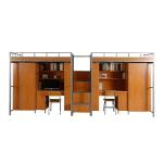 KD structure Double Layer Metal Bunk Bed Frame With Desk