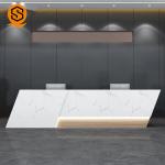 Joint Invisible LED Reception Desk Seamless Splicing Marble Artificial Stone for sale