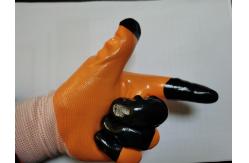 China 13G Double Dip Nitrile Coated Work Gloves For Heavy Work supplier