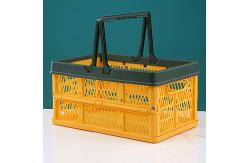 China 568g Supermarket Collapsible Plastic Basket With Handles supplier