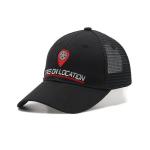 All black flat embroidery Constructed Trucker Cap Cotton Sweatband for sale