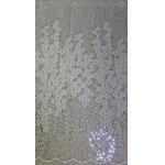 Polyester Beaded Embroidery Fabric Sequin Lace Spandex White 100% Embroidered Lace Fabric for sale