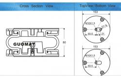 China 1B5003 Rubber Bellows NO. 1B5003 Industrial Air Spring With Strong Steel Plate supplier
