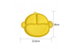 China Customized Silicone Baby Tray Cartoon Monkey Shape BPA Free Suction Silicone Bowl supplier