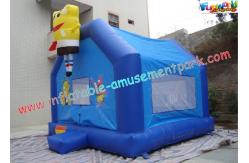 China Cool Spongebob small inflatables commercial bouncy castles has two pipes for inflating supplier