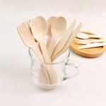 16cm Degradable Wooden Spoon Smooth Disposable Cutlery Set Family Party for sale