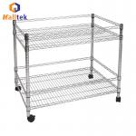 Customized Chrome Plated 2 Layers Stainless Steel Wire Shelf Adjustable For Storage for sale