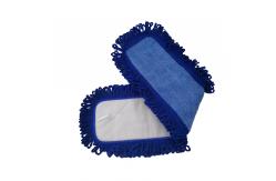 China 13x62cm Dusting Tassels Blue Microfiber Wet Mop Pad For Cleaning Household supplier