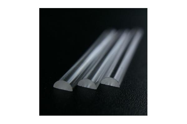 Quartz Glass Rod Transparent Semi Round Specially Semicircular