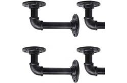 China Nonstandard 5.1*3.5inch Rustic Wall Mounted DIY Pipe Shelf Brackets supplier