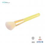 High Density Loose Powder Makeup Brush Yellow Plastic Handle Synthetic Hair Cosmetic Brushes for sale