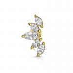 China Plating Gold Rhodium Stud Earrings White CZ for Women Daily Wear Style for sale