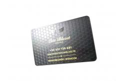 China Deep Etching Logo Metal Membership Card With Debossed Texture supplier