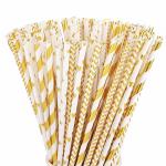 Portable Recyclable Metallic Paper Straws Customized Printed CE Certificated for sale