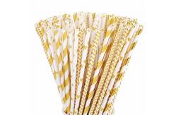 China Portable Recyclable Metallic Paper Straws Customized Printed CE Certificated supplier