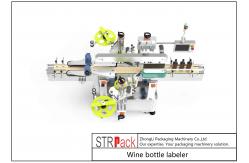 China Two Sides Servo System Wine Bottle Labeler Opaque / Transparent Label supplier