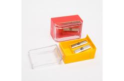 China Plastic School Kids Manual Double Hole Sharpener With Lid supplier