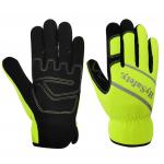 Hi Visibility Green Mechanics Wear Gloves With Reflective Printing for sale