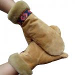 Customized Pig Leather Gloves , Anti Cold Leather Mittens With Wool Liners for sale