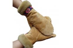 China Customized Pig Leather Gloves , Anti Cold Leather Mittens With Wool Liners supplier