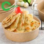 Disposable Freezer Safe Kraft Paper Bowls , Paper Salad Bowl Food Grade for sale