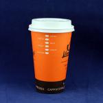 Disposable Double Wall Paper Cup With Lid 300ml 10 Ounce Eco Friendly for sale