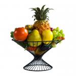 27.5*15*15CM Luxury Black Baking Varnish Iron Fruit Basket Metal Houseware Heat Resistance and Long-Lasting Durability for sale