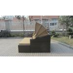 Square Resin Wicker Lounge Bed , Balcony / Garden Cane Daybed for sale