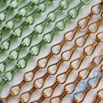 Customizable Metal Chain Link Curtains In Gold And Green Aesthetic Integration for sale