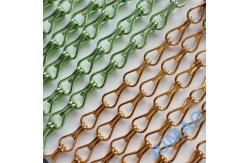 China Customizable Metal Chain Link Curtains In Gold And Green Aesthetic Integration supplier
