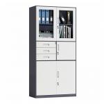 Glass Door 3 Drawers Steel Office Cabinet With Safe Box for sale