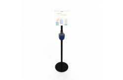 China Soap Hand Sanitizer Dispenser 120cm Metal Floor Stand With Sign Holder supplier